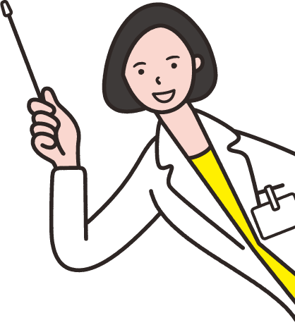 説明をする女性のイラスト