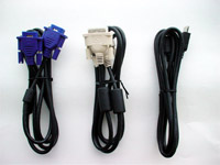 PLE2274HDのHDMIケーブル、D-SUBケーブル、DVI-Dケーブル