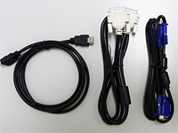 HDMIケーブル、D-SUBケーブル、DVI-Dケーブル