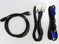 PLE2475HDSのHDMIケーブル、D-SUBケーブル、DVI-Dケーブル