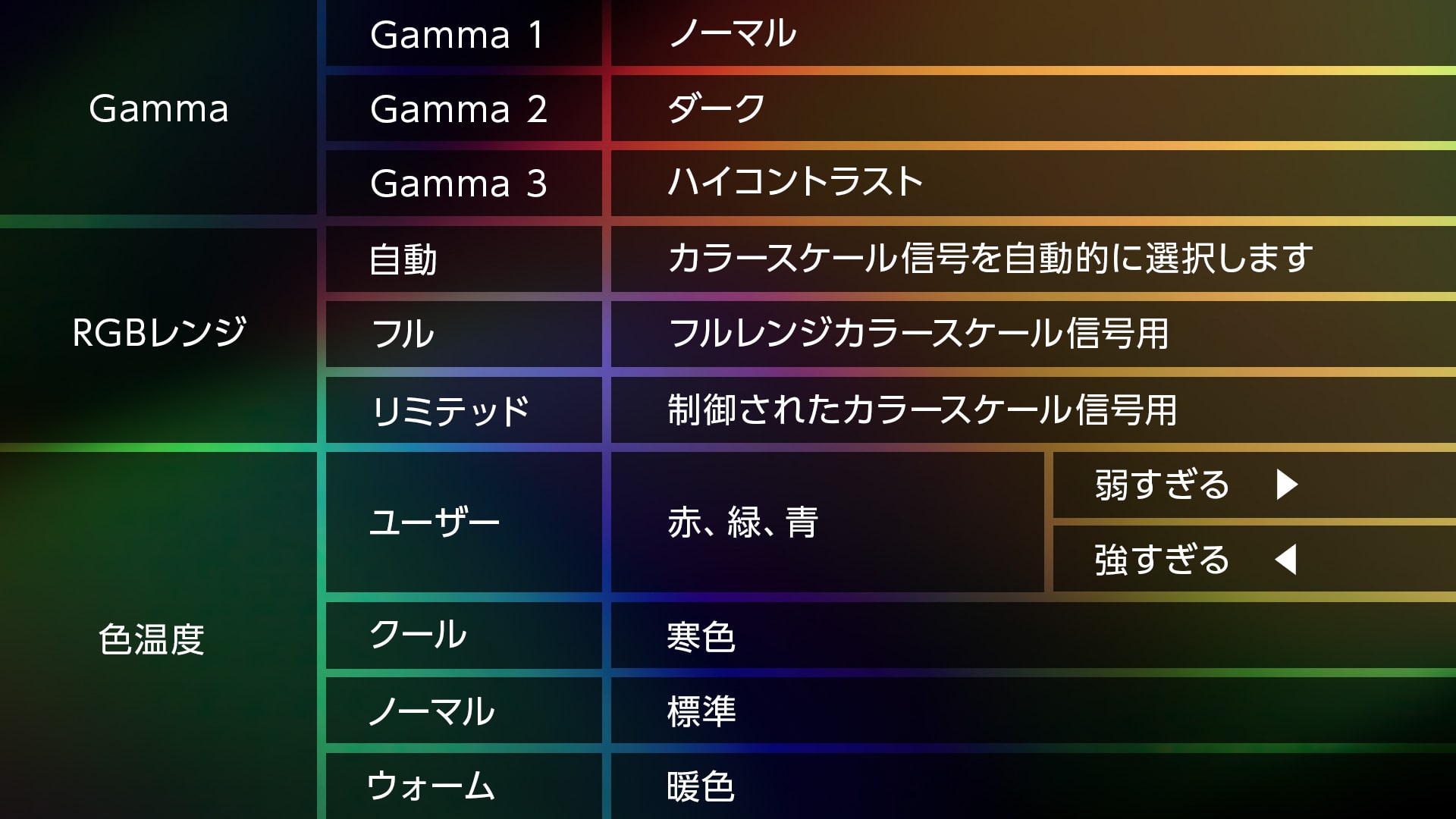 多彩な色調整