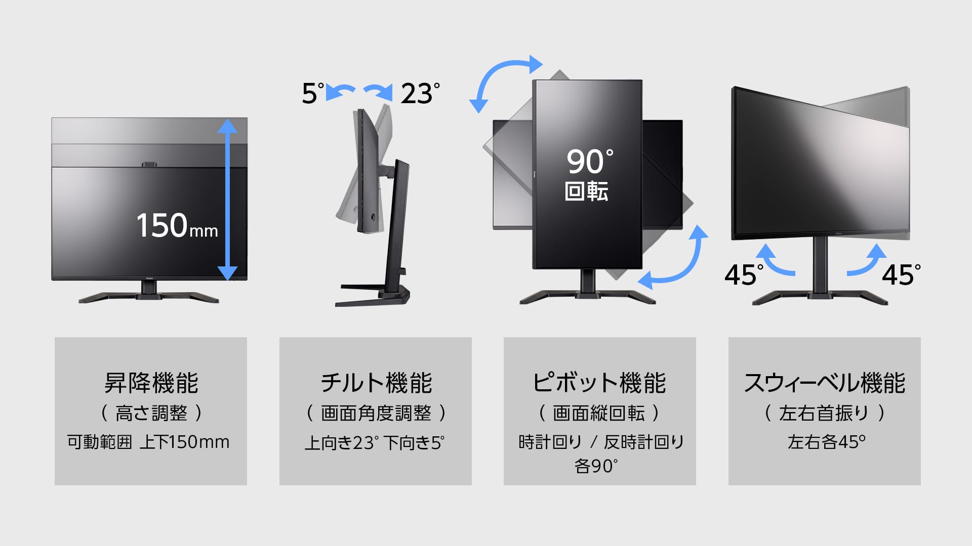 使用シーンに合わせて調整可能