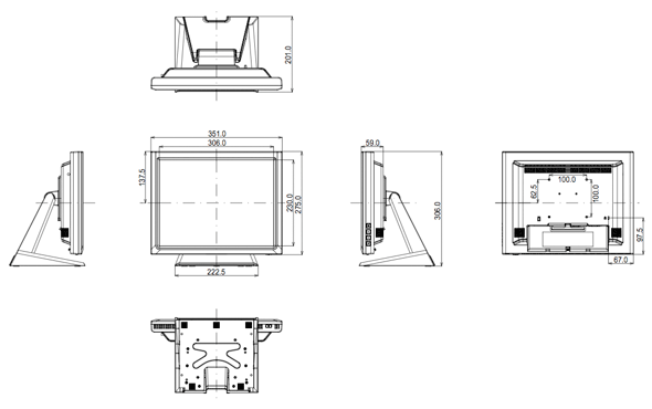 PLT1531SRの外形寸法図