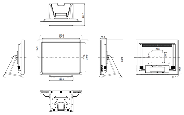 PLT1731SRの外形寸法図
