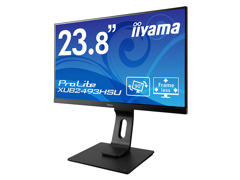 schwarz iiyama Prolite XU2493HSU-B1 60,5cm 23,8 IPS LED-Monitor Full-HD Ultra-Slim-Line VGA, HDMI, DisplayPort, USB2.0 