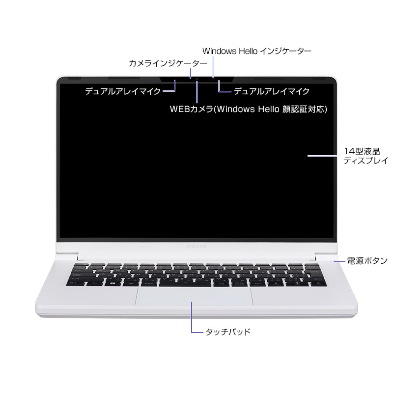 マウスコンピューター ノートPC Core i7　顔認証カメラ付き