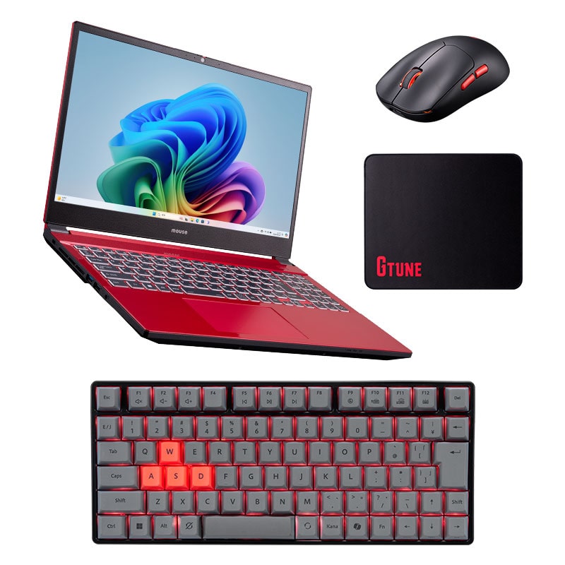 G TUNE P5-A7G60RD-D / レッド / G TUNEオリジナルデバイス3点セットモデル（Copilot+ PC）