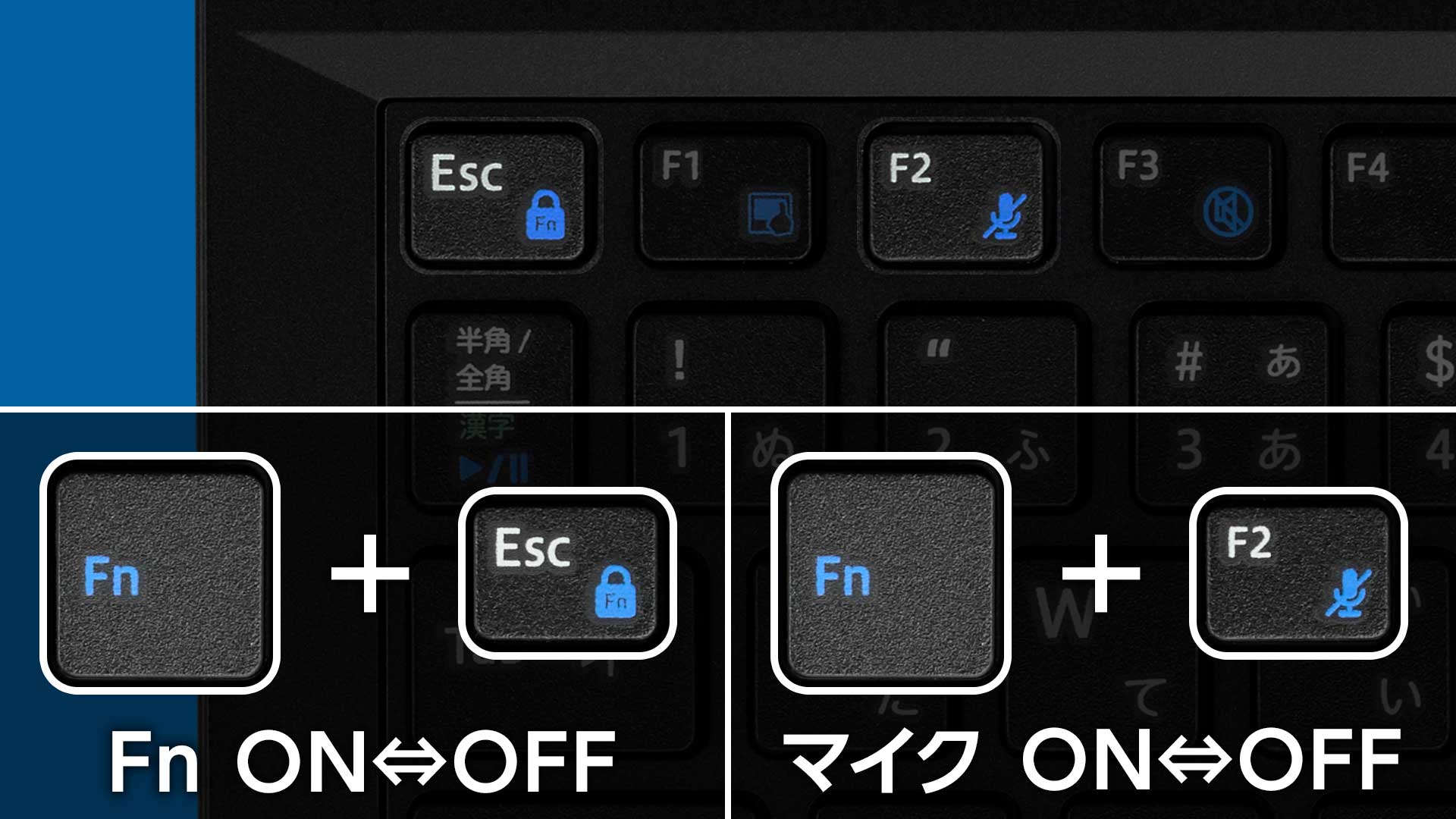 マイクミュートボタン/Fnロックキーショートカット