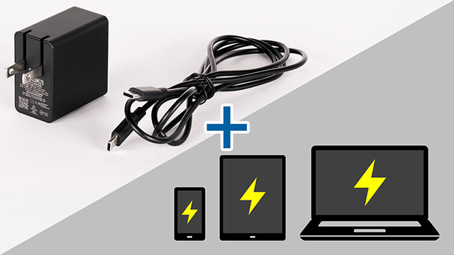 ビジネスに必要な多彩なインタフェースとマルチに使えるPC充電器付属