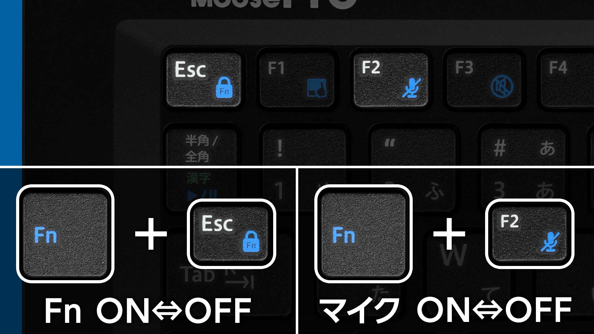 マイクミュートボタン/Fnロックキーショートカット