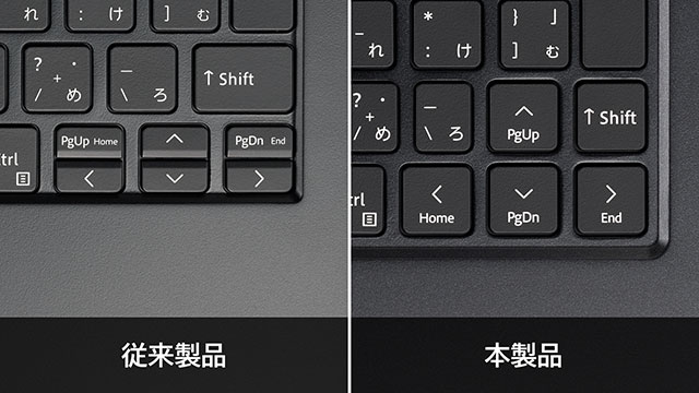 ゆったりとしたキーボードと、自由度が高い180°の液晶開閉角