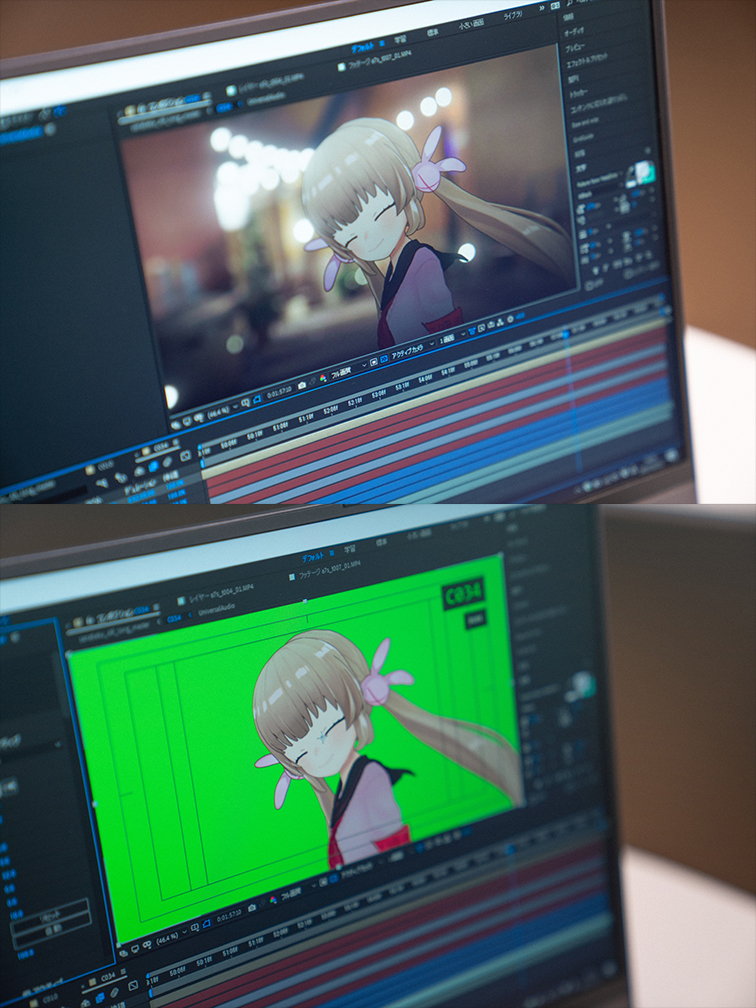 コンポジット、映像編集(Adobe After Effects, Premiere Pro)